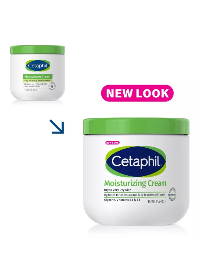 Cetaphil Moisturizing Cream Face And Body Moisturizer For Men And Women Dry To Very Dry And Sensitive Skin Unscented 453grams  - Image 2