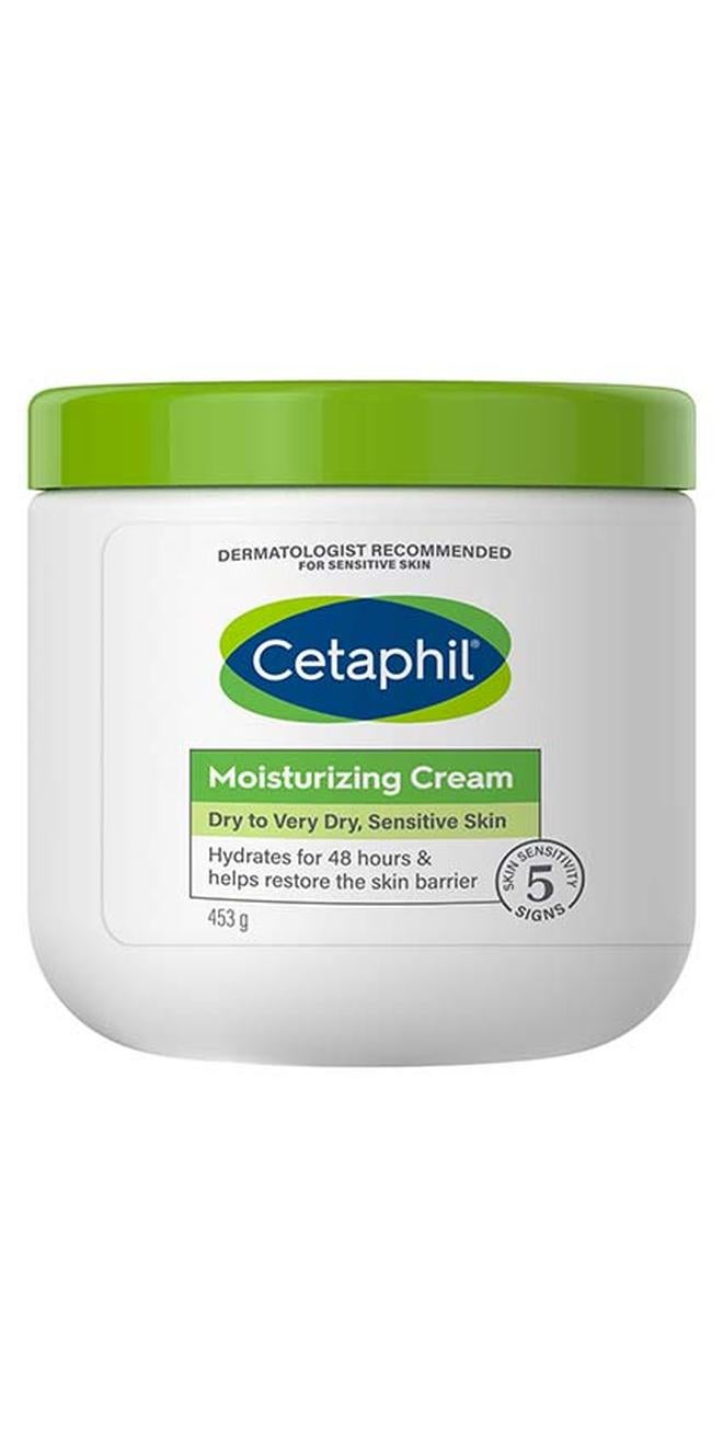 Cetaphil Moisturizing Cream, Dry to Very Dry, Sensitive Skin, Hydrates for 48 hours, Restores skin barrier, Face And Body For Men And Women, Non-Comedogenic ,With Niacinamide And Vitamin B5, Unscented 453grams - Image 1
