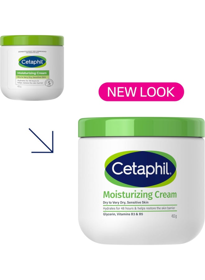 سيتافيل كريم مرطب، للبشرة الجافة إلى الجافة جداً، للبشرة الحساسة، يرطب لمدة 48 ساعة، يستعيد حاجز البشرة، للوجه والجسم للرجال والنساء، غير مسبب للرؤوس السوداء، مع النياسيناميد وفيتامين ب5، بدون عطر - Image 2