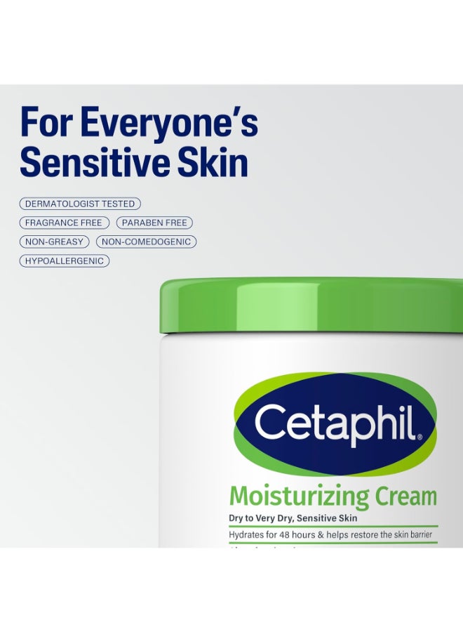 سيتافيل كريم مرطب، للبشرة الجافة إلى الجافة جداً، للبشرة الحساسة، يرطب لمدة 48 ساعة، يستعيد حاجز البشرة، للوجه والجسم للرجال والنساء، غير مسبب للرؤوس السوداء، مع النياسيناميد وفيتامين ب5، بدون عطر - Image 5