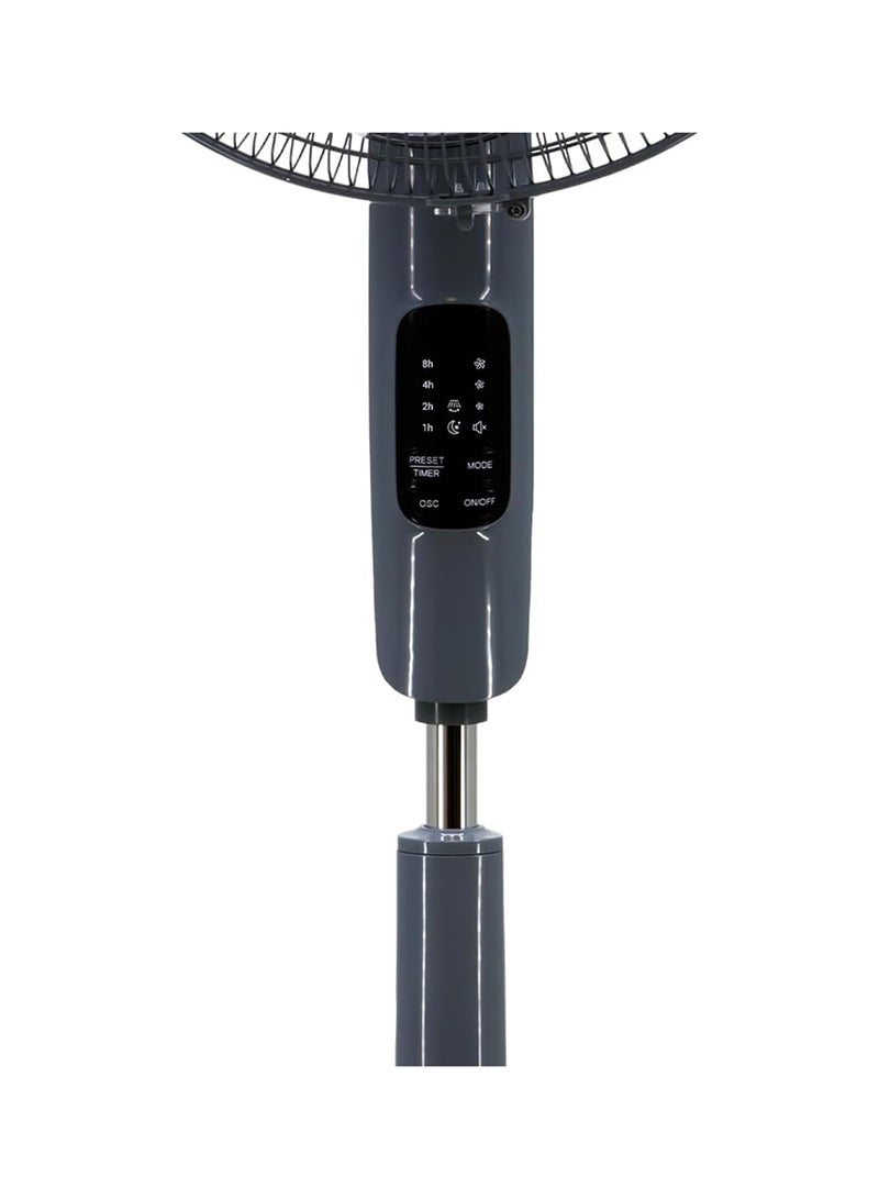 هيتاشي AC Stand Fan with Remote Control, 16 inch, 3D Oscillation Directions, 70°Head Swing, 3 Speed Levels & Adjustable Height, 5 Leaf Blade with 8 Hours Timer, Best for Home & Office, LFA6RC 55 W LFA6RC LFA6RGBN Black  - Image 4