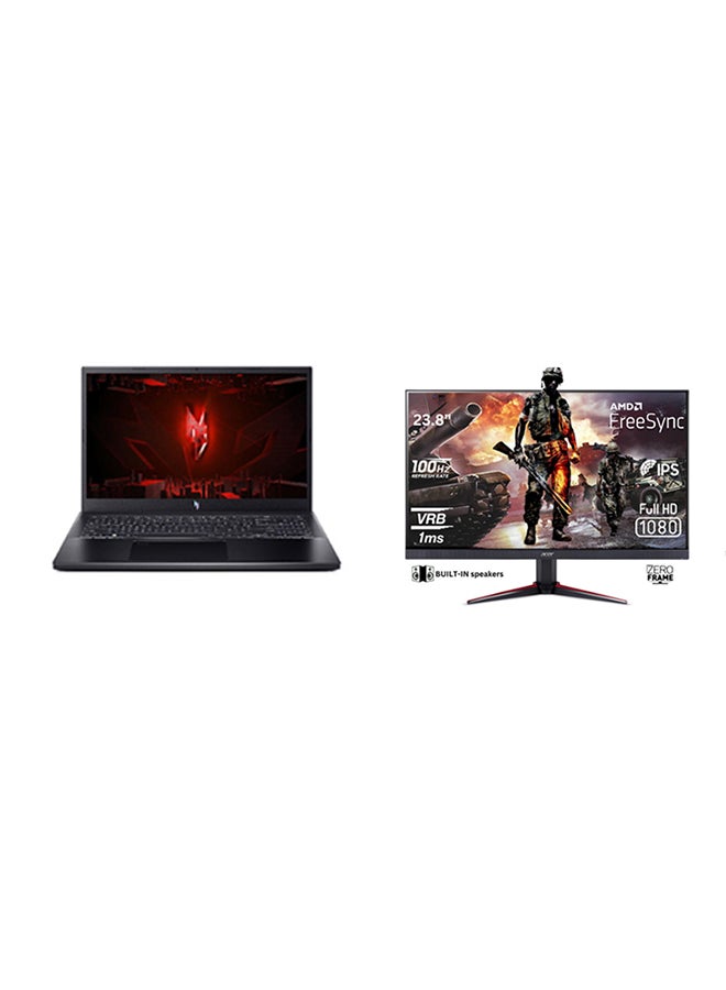 أيسر Nitro V 15 Gaming Laptop With 15.6 Inch( 2880x1920) Display, Core i7 13650H Processor/16GB RAM DDR5/ 512 GB SSD/ 4GB NVIDIA GeForce RTX 3050 Graphics /No Dvd/DOS( Without Windows) +Free Acer Nitro 23.8 Inch Gaming Monitor with 100Hz 1ms English/Arabic Black  - Image 1