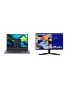 أيسر Aspire Lite 16 Laptop With 15-Inch Display, Core i5-1235U Processor/8GB RAM/512GB SSD/Intel UHD Graphics/DOS(Without Windows)+Free Samsung
24 Inch IPS FHD Essential Monitor With 75Hz 5ms English/Arabic Black  - Image 1