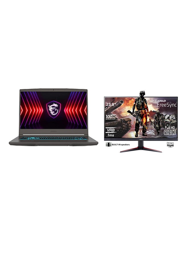 MSI Thin Gaming Laptop With 15.6-Inch Full HD (1920x1080) Display, Core i7-13620H Processor/16GB DDR4 RAM/512GB SSD/6GB NVIDIA GeForce RTX 4050 Graphics/Windows 11+ Free Acer Nitro 23.8 Inch Gaming Monitor with 100Hz 1ms English/Arabic Black  - Image 1