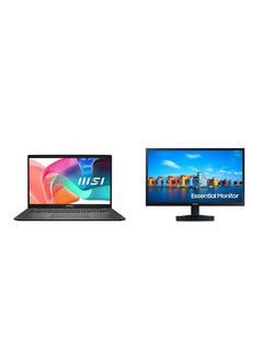 Modern 14 Laptop With 14 Inch Full HD (1920X1080) Display IPS,Core i7 1355U Processor/16GB RAM DDR4/512GB SSD/Intel Iris Xe Graphics/ Windows 11+Free Samsung  24 Inch Flat Monitor With 60Hz 5ms English/Arabic Platinum Gray