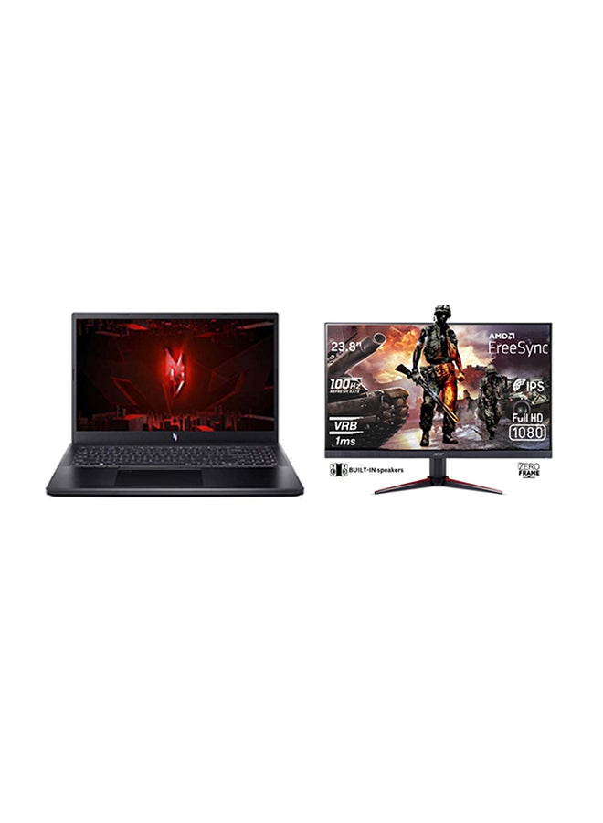 Acer Nitro V15 Gaming Laptop With 15.6 Inch Full HD(1920x1080) 144Hz Display IPS,Core i7-13620H Processor/16GB RAM DDR5/512 SSD/6GB Nivida Geforce RTX 4050 Graphics/ DOS(Without Windows) + Free Acer Nitro 23.8 Inch Gaming Monitor with 100Hz 1ms English/Arabic Black  - Image 1