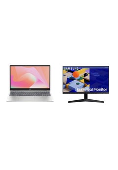 HP 15-fd0021nx Laptop With 15.6 Inch Full HD(1920x1080) Display, Intel Core i3-1315U Processor/4GB RAM DDR4/256GB SSD/DOS(Without Windows)/Intel UHD Graphics+Free Samsung24 Inch IPS FHD Essential Monitor With 75Hz 5ms English/Arabic Silver  - Image 1