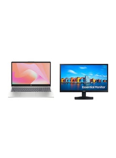 15-fd0021nx Laptop With 15.6 Inch Full HD Display, Intel Core i3-1315U Processor/4GB RAM DDR4/256GB SSD/DOS(Without Windows)/Intel UHD Graphics+Free Samsung  24 Inch Flat Monitor With 60Hz 5ms English/Arabic Grey