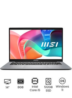 MSI Modern 14 Laptop With 14-Inch Full HD(1920x1080) Display, Core i5-1335U Processor/8GB RAM DDR4/512GB SSD/Intel Iris XE Graphics/Windows 11++ Free Samsung
22 Inch IPS FHD Essential Monitor With 75hz English/Arabic Silver  - Image 3
