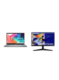 MSI Modern 14 Laptop With 14-Inch Full HD(1920x1080) Display, Core i5-1335U Processor/8GB RAM DDR4/512GB SSD/Intel Iris XE Graphics/Windows 11++ Free Samsung
22 Inch IPS FHD Essential Monitor With 75hz English/Arabic Silver  - Image 1
