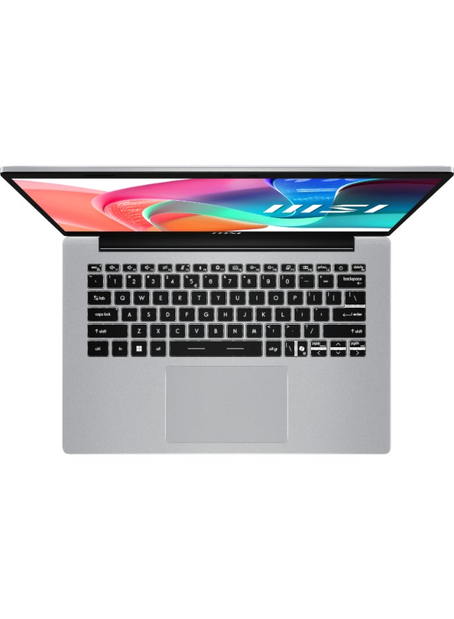MSI - Modern 14 Laptop With 14-Inch Full HD(1920x1080) Display, Core i5-1335U Processor/8GB RAM DDR4/512GB SSD/Intel Iris XE Graphics/Windows 11+Free Samsung22 Inch IPS FHD Essential Monitor With 75hz English/Arabic Silver - Image 1