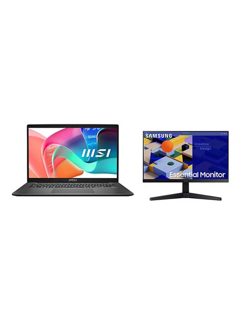 Modern 14 Laptop With 14 Inch Full HD (1920X1080) Display IPS,Core i7 1355U Processor/16GB RAM DDR4/512GB SSD/Intel Iris Xe Graphics/ Windows 11+Free Samsung22 Inch IPS FHD Essential Monitor With 75Hz,4ms English/Arabic Black