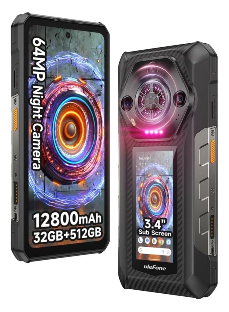 أوليفون Armor 30 Pro 5G Dual Screen Rugged Phone, 32GB+512GB, 6.95" FHD 120Hz + 3.4" Screen, 12800mAh 66W, 50MP+50MP+64MP+32MP, Infinite Halo, 118dB Speaker Android 14 Rugged Smartphone, WiFi 6E/NFC - Image 1
