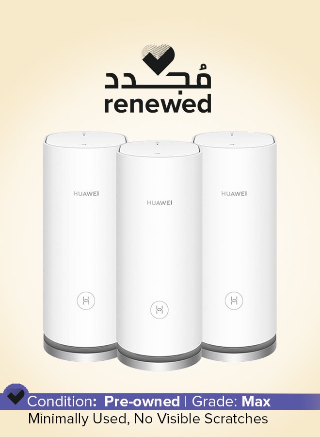 HUAWEI - Renewed - WiFi Mesh 3 AX3000 - Whole Home Mesh WiFi System, Seamless & Speedy, Up to 3000Mbps, Connect 250+ Devices, Ultra-Fast Connection in Med-Large Homes – Pack of 3 / White - Image 1