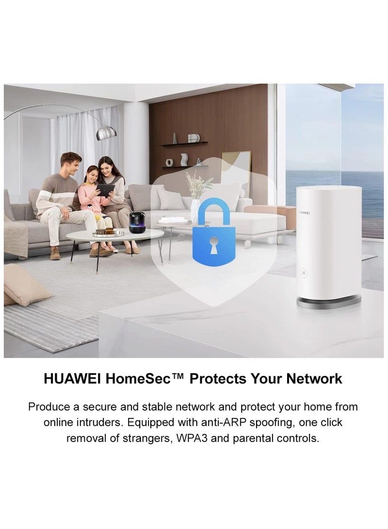 HUAWEI - Renewed - WiFi Mesh 3 AX3000 - Whole Home Mesh WiFi System, Seamless & Speedy, Up to 3000Mbps, Connect 250+ Devices, Ultra-Fast Connection in Med-Large Homes – Pack of 3 / White - Image 1