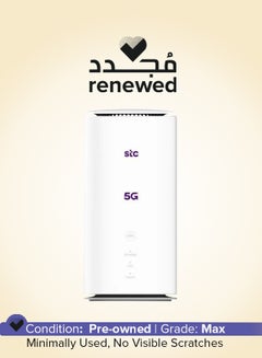 Renewed - STC ZTE MC888A Ultra 5G Router Super Speed Up to 3600Mbps WiFi 6, Nano SIM, High Gain Antenna & Supports Support Only STV Network  / White