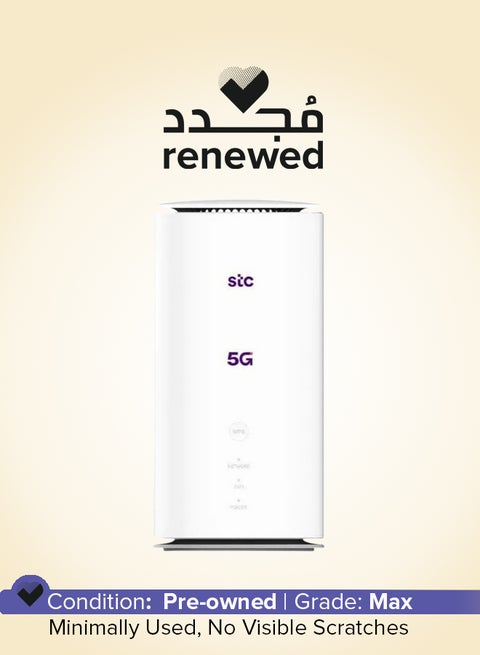 Renewed - STC ZTE MC888A Ultra 5G Router Super Speed Up to 3600Mbps WiFi 6, Nano SIM, High Gain Antenna & Supports Support Only STV Network  / White