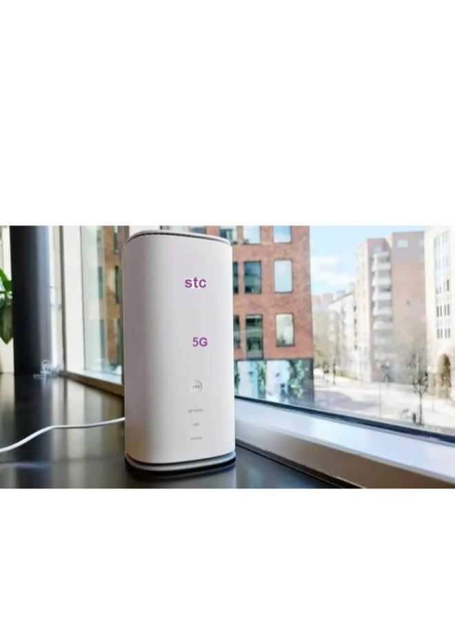 اس تي سي - Renewed - STC ZTE MC888A Ultra 5G Router Super Speed Up to 3600Mbps WiFi 6, Nano SIM, High Gain Antenna & Supports Support Only STV Network  / White - Image 1