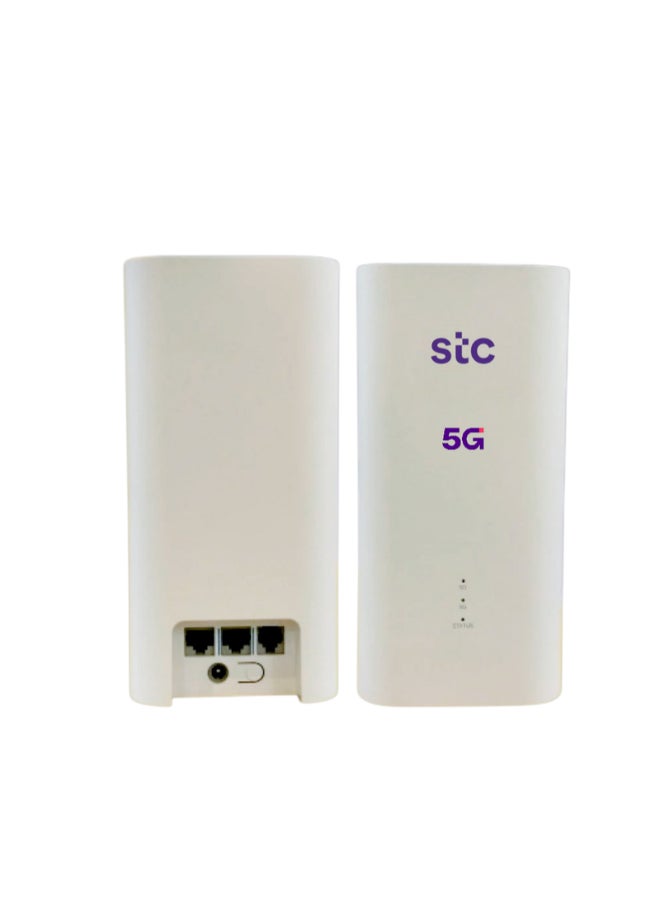 STC - Certified Pre Owned - 5G CPE 5 Router - Latest Version of STC Super Speed WiFi 6 - Upload Speed Up to 3600Mbps - Supports Only STC Network - H155-383 White - Image 1