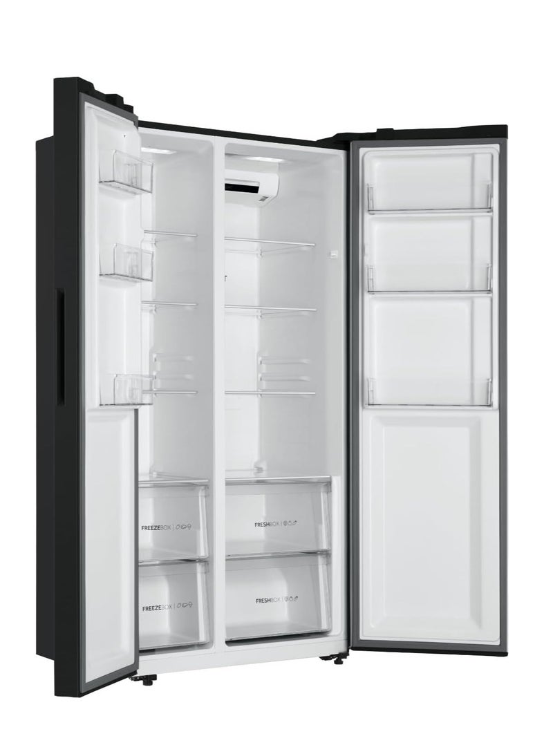 هاير Refrigerator 521 liter Free Stand Inverter Digital Side by Side - BLACK HRF-570SDBM black  - Image 4