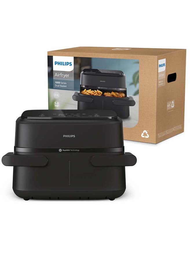 فيليبس Philips 1000 Series Airfryer Dual Basket 7.1 L 2450 W NA150/00 black  - Image 4