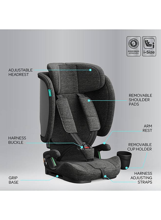 مون Folda Plus ECE R129 i-Size Foldable  Car Seat Dark Grey - Image 2