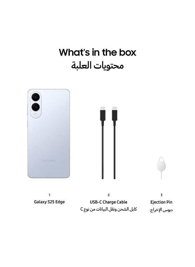 Samsung - Galaxy S25 Edge AI Phone Dual SIM Titanium Icyblue 12GB RAM  256GB - Middle East Version - Image 1