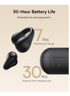 Baseus Bass 15 Clip Open-Ear True Wireless Earphones - Open-Ear Wireless Earbuds with Comfortable Clip Design - Powerful Bass Sound - Fast Charging via Type-C Cable - Sleek Black Color - Baseus New Logo Edition. Black  - Image 4