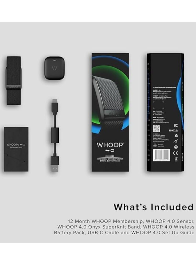 وهووب - 4.0 with One Month Subscription – Wearable Health, Fitness & Activity Tracker – Continuous Monitoring, Performance Optimization, Heart Rate Tracking – Improve Sleep, Strain, Recovery, Wellness Black - Image 1