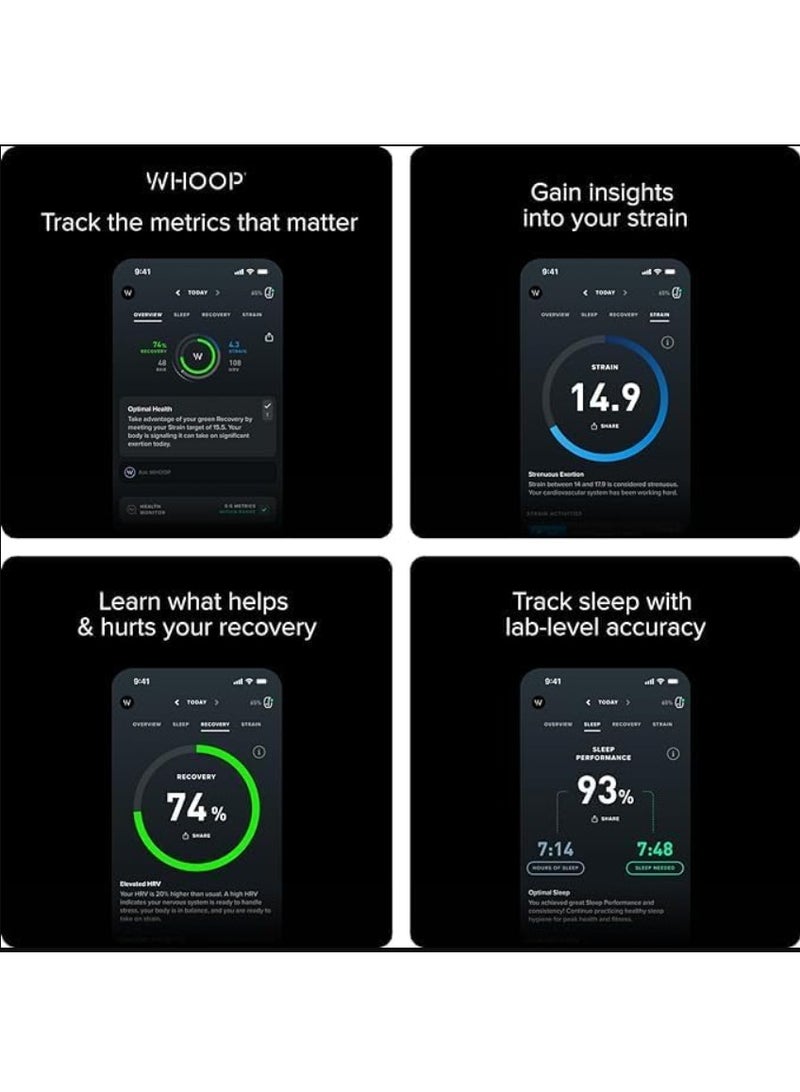 وهووب - 4.0 with One Month Subscription – Wearable Health, Fitness & Activity Tracker – Continuous Monitoring, Performance Optimization, Heart Rate Tracking – Improve Sleep, Strain, Recovery, Wellness Black - Image 1