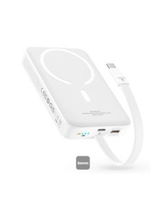 Baseus 10000 mAh Magnetic Mini Wireless Fast Charge Power Bank 30W White  - Image 1