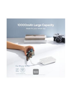 Baseus 10000 mAh Magnetic Mini Wireless Fast Charge Power Bank 30W White  - Image 4