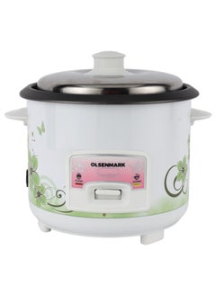 Olsenmark 3 In 1 Automatic Rice Cooker, Cook, Steam and Keep Warm, Aluminum Non-Stick Inner Pot 1 L 400 W OMRC7025 White  - Image 4