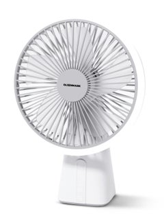 Olsenmark 7" Rechargeable Table Fan 4Spd, Led OMF1945 White  - Image 1