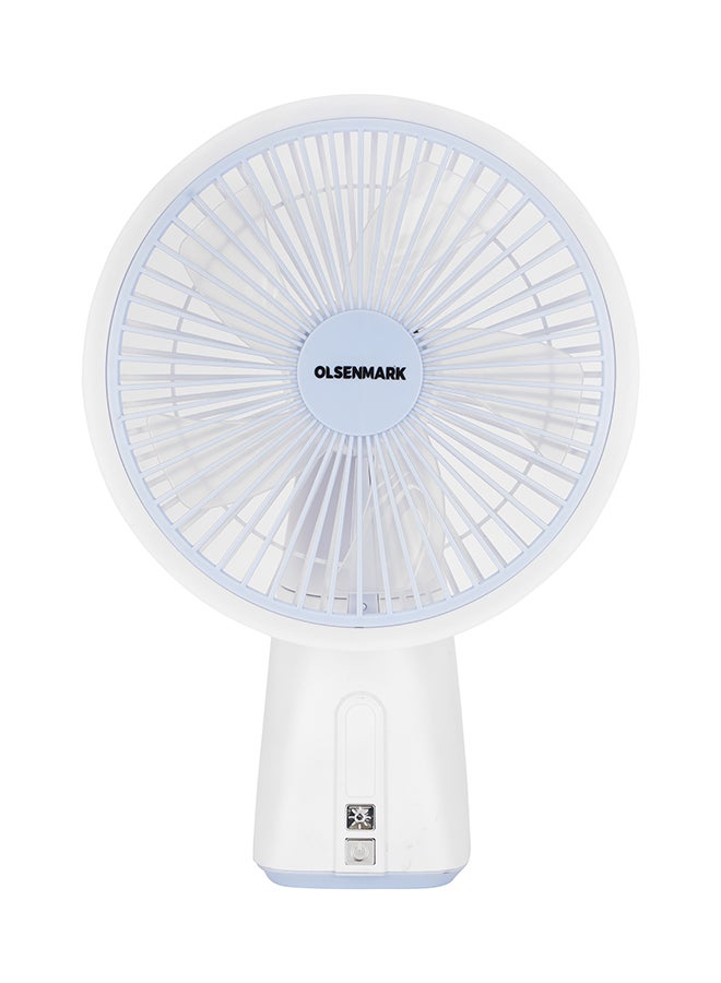 Olsenmark 7" Rechargeable Table Fan 4Spd, Led OMF1945 White  - Image 1