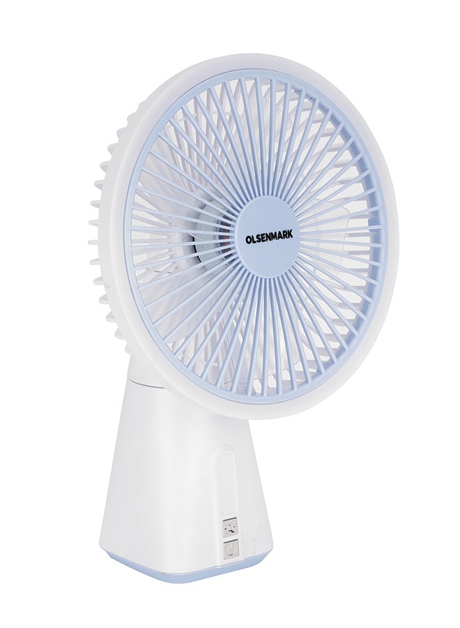 Olsenmark 7" Rechargeable Table Fan 4Spd, Led OMF1945 White  - Image 3