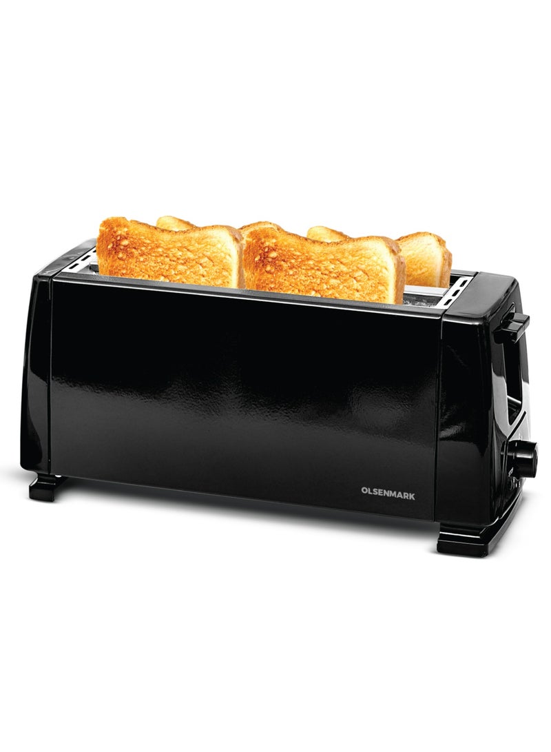 Olsenmark - 4 Slice Bread Toaster, Variable Electronic Timing Control, with Crumb Tray and Auto Pop Up Mechanism Perfect for Breads, Toast, Sandwiches, 2 Years Warranty 1400 W OMBT7049 Black - Image 1