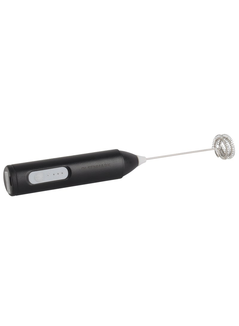 Olsenmark Rechargeable Milk Frother For High Speed Whisking, Ergonomic Grip with 3 Mixing Modes, Light, Medium and Strong/ Used for Milk, Coffee, Eggs, Sauces, Lattes, Hot Chocolates, Shakes, For Kitchen Use, Light-Weight and Highly Durable 1 L 5 W OMMF7038 Black - Image 2