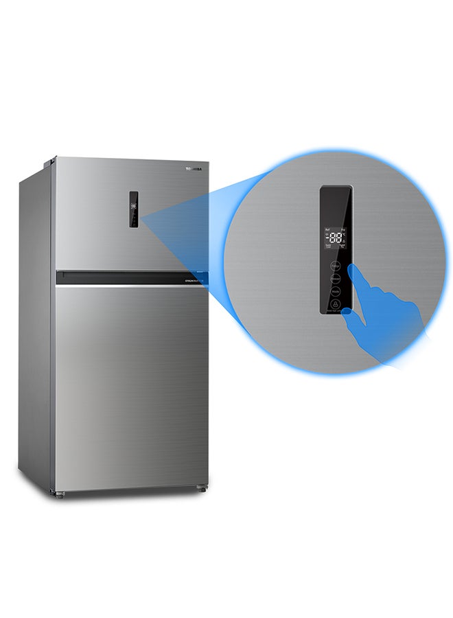 Toshiba 735/558  Gross and Net Capacity Top Mount Double Door Refrigerator GR-RT735WE-PME(RG) Grey - Image 4