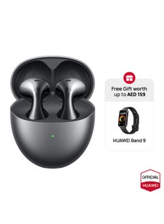 510 mAh FreeBuds 6 Wireless Earbuds, Ear-fitting Wearing, Dual-driver True Sound, Stable & Clear Calls, Open-fit ANC, 36H Battery Life, IP54 Water-Resistant, iOS & Android, Black + Free Band9