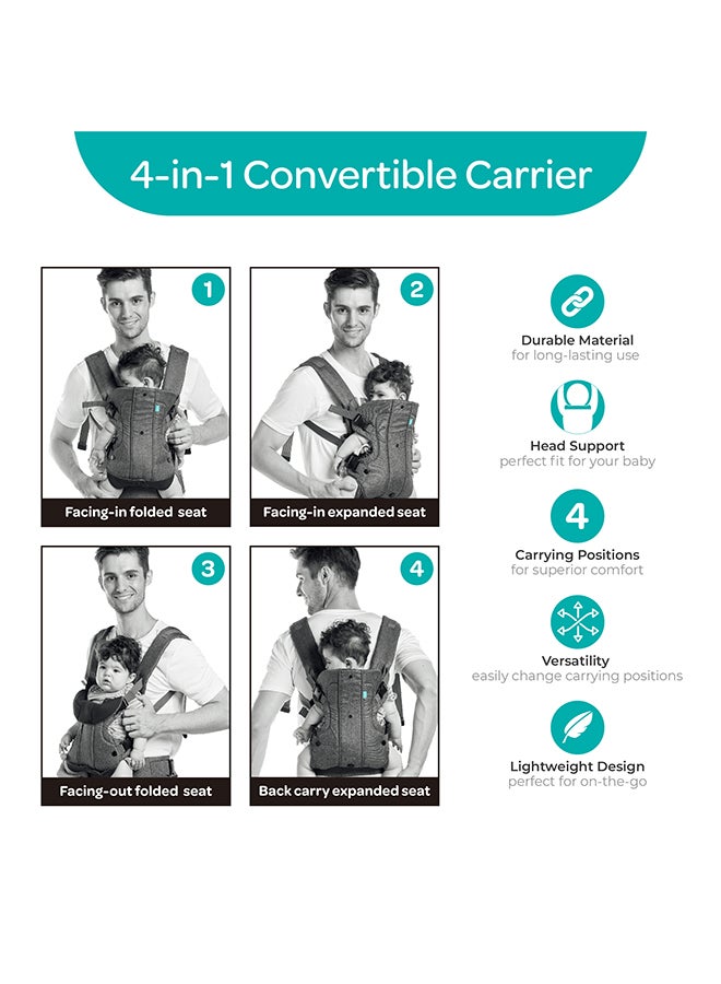 مون KaryGo 4 in 1- baby Carrier-Black - Image 4