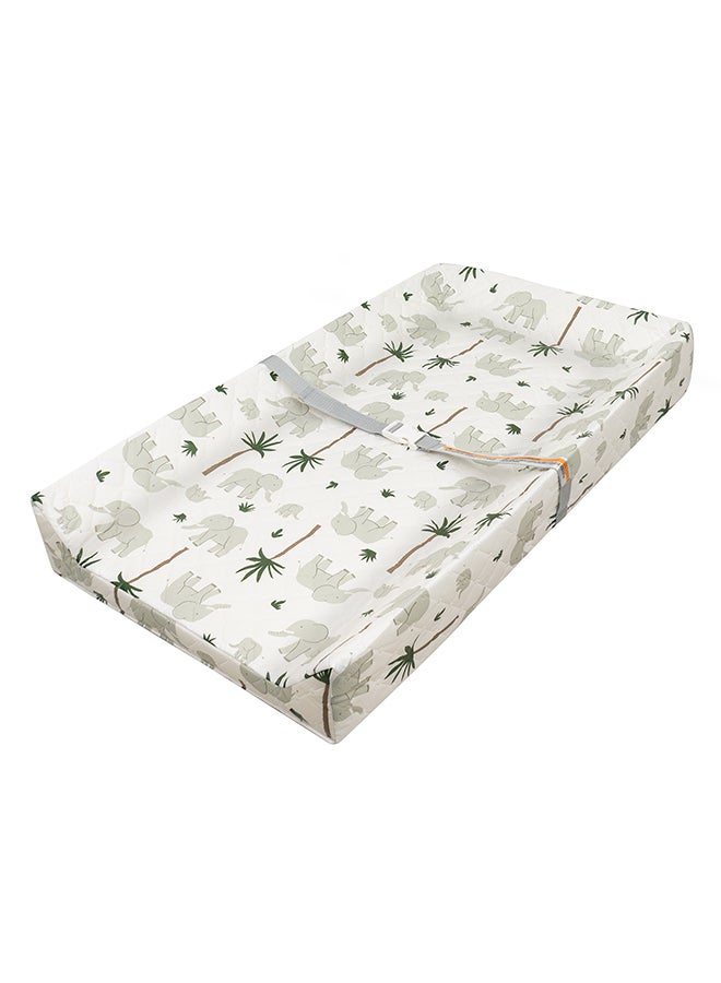 مون Waterproof Contour Diaper Changing Mat Pad, 80x45 cm Elephant - Image 1