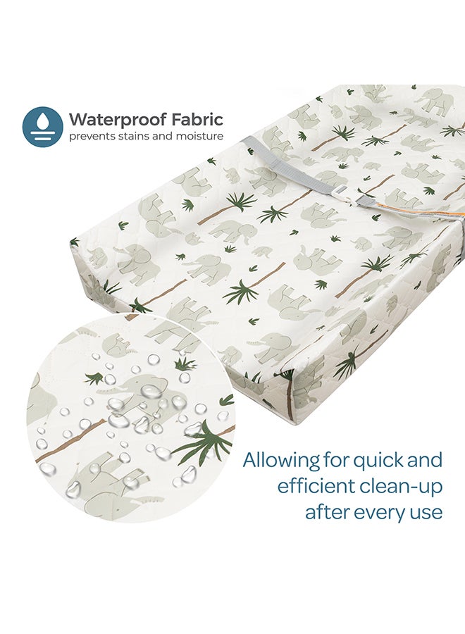 مون Waterproof Contour Diaper Changing Mat Pad, 80x45 cm Elephant - Image 3