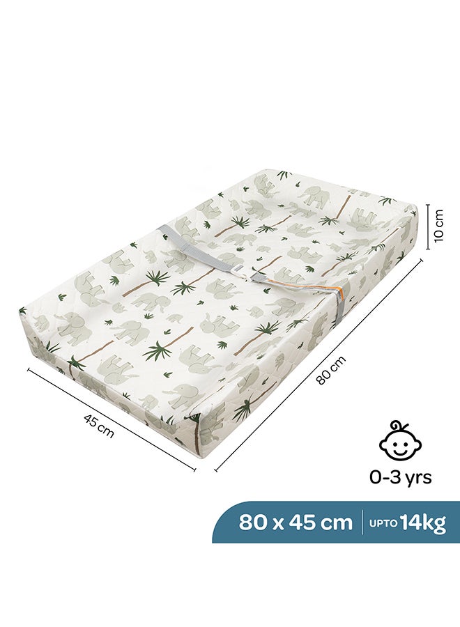 مون Waterproof Contour Diaper Changing Mat Pad, 80x45 cm Elephant - Image 2