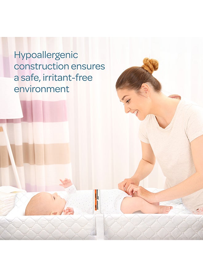 مون Waterproof Contour Diaper Changing Mat Pad, 80x40 cm White - Image 5