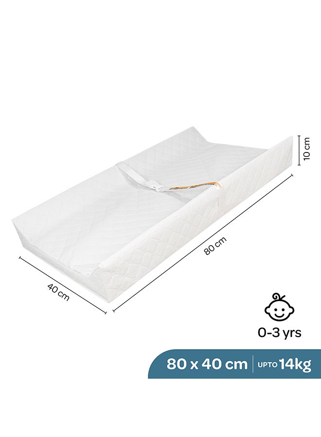 مون Waterproof Contour Diaper Changing Mat Pad, 80x40 cm White - Image 2