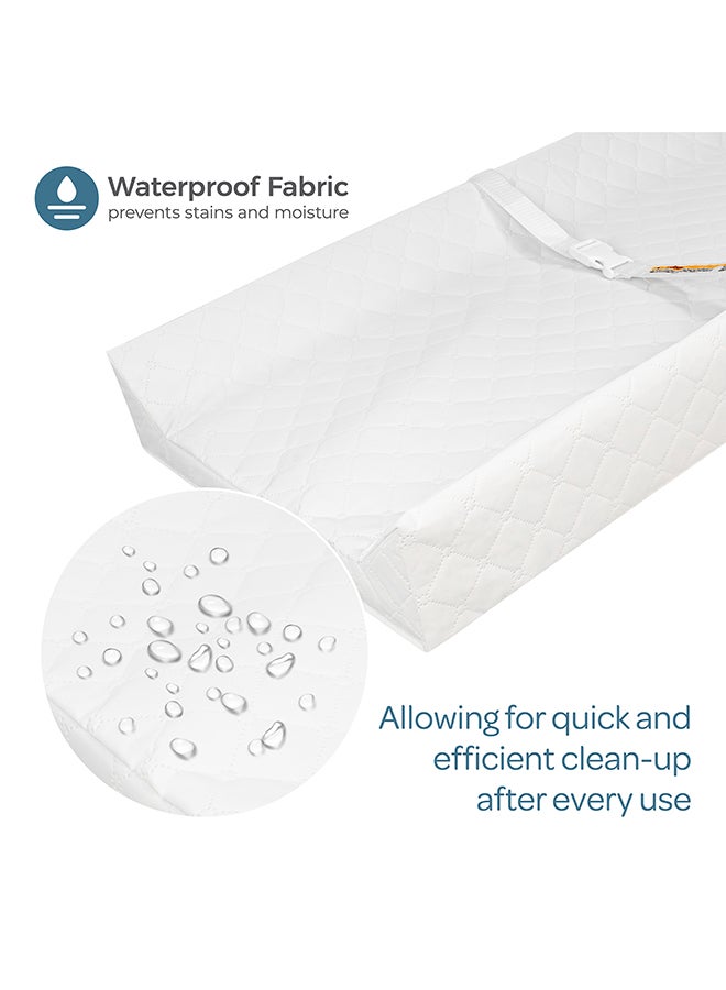مون Waterproof Contour Diaper Changing Mat Pad, 80x40 cm White - Image 3