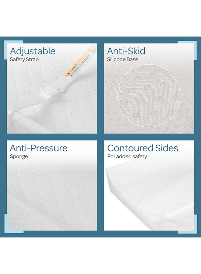 مون Waterproof Contour Diaper Changing Mat Pad, 80x40 cm White - Image 4