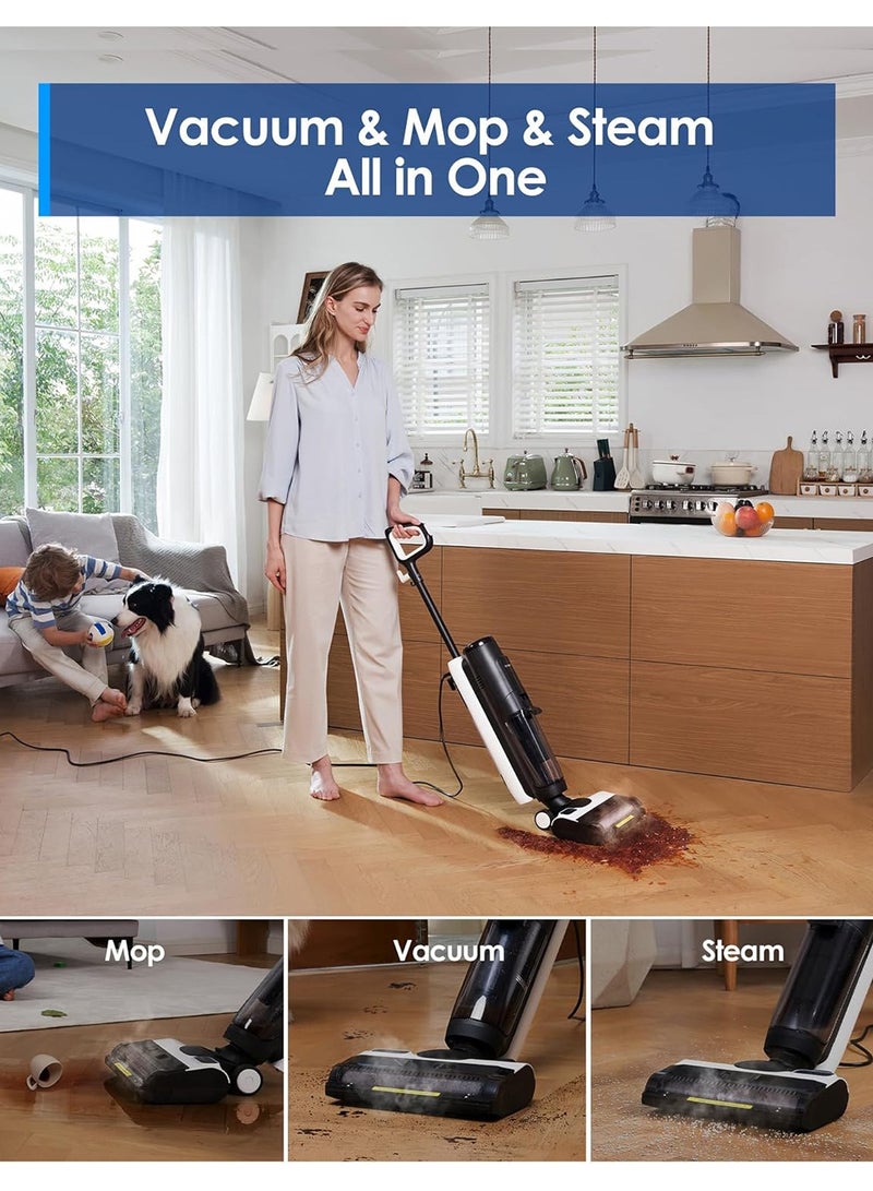Tineco iFLOOR 5 Steam Corded Wet Dry Vacuum All-in-one, Steam Mop Hardwood Floor Cleaner Great for Sticky Messes, 248℉ High-temp Steam, Self-cleaning with steam 0.75 L 1500 W SW010800SA Black  - Image 2