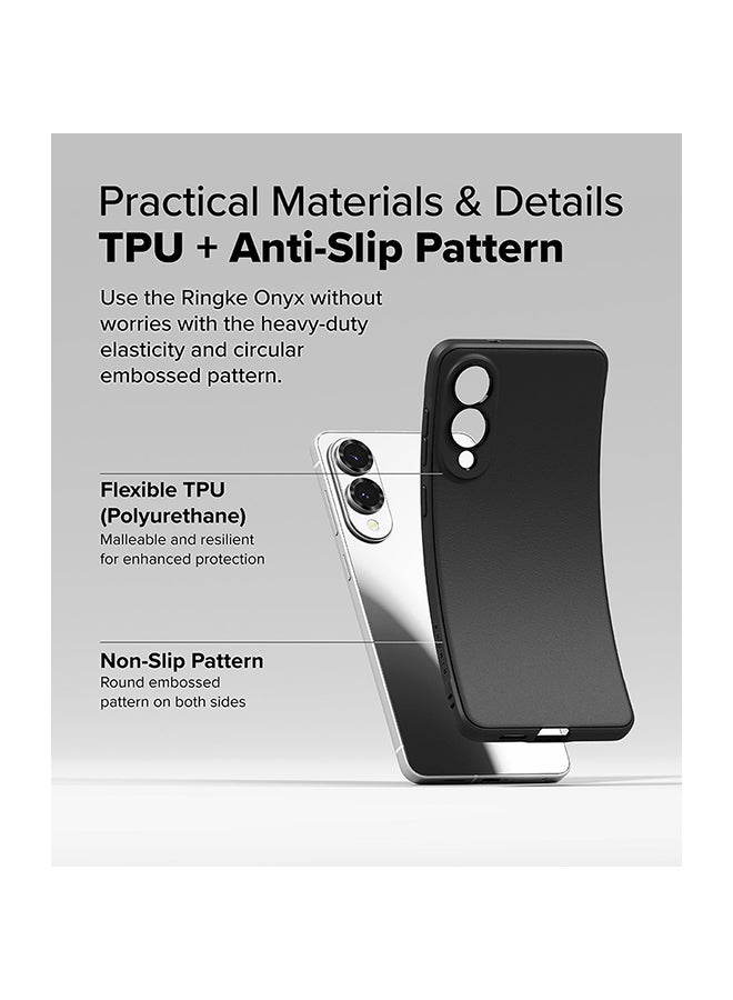 Ringke Onyx Case For Samsung Galaxy S25 Edge, Enhanced Grip Tough Flexible TPU Shockproof Rugged TPU Bumper Drop Protection Phone Cover - Black - Image 3